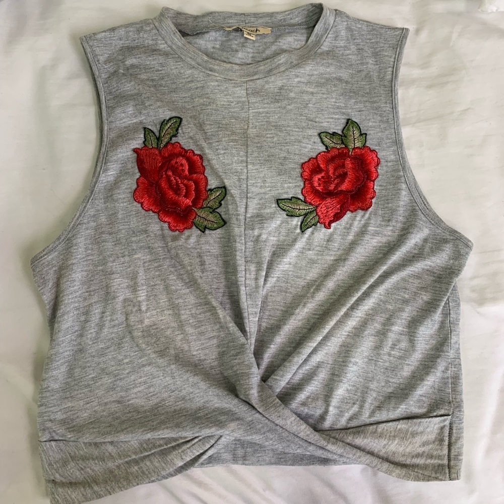 Grey tank crop top